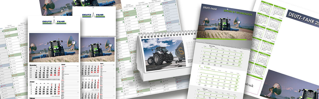 Deutz Kalender mit Werbeeindrucke